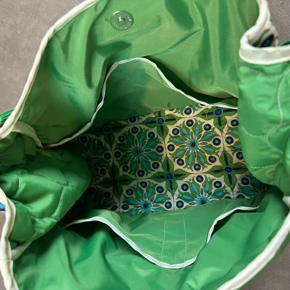 Cinda B Green Quilted Tote Diaper Bag Purse Verde Bonita Baby Changing Pad